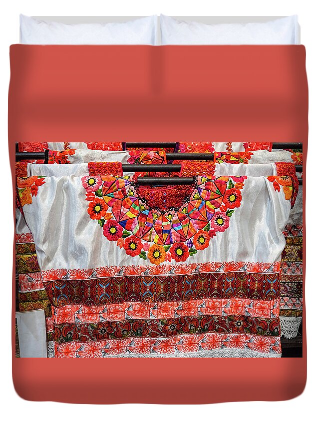 Blouse Duvet Cover featuring the photograph Woven Vibrance #3 by Leslie Struxness