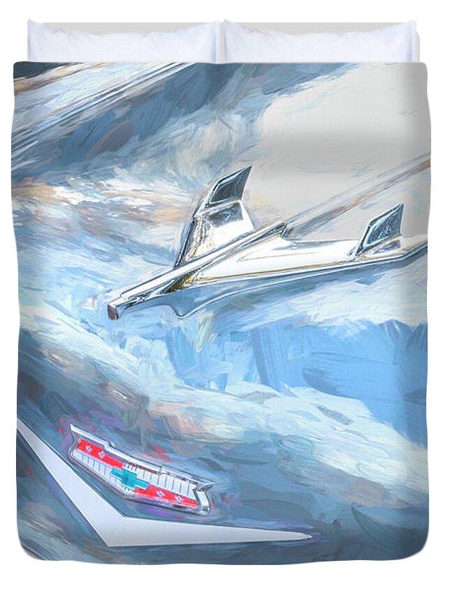 2008 White Ford Mustang Gt Cs California Special Duvet Cover featuring the photograph 2008 White Ford Mustang GT CS California Special X129 #2008 by Rich Franco