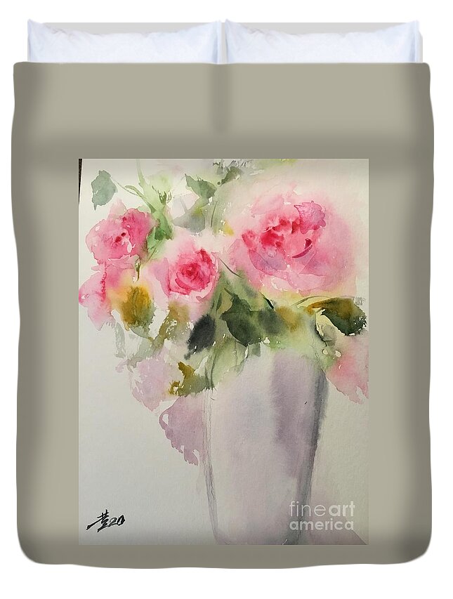 2462020 Duvet Cover featuring the painting 2462020 by Han in Huang wong
