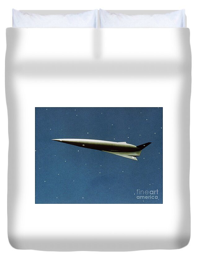 1985 Duvet Cover featuring the drawing AERO-SPACE PLANE, c1985 #3 by Granger