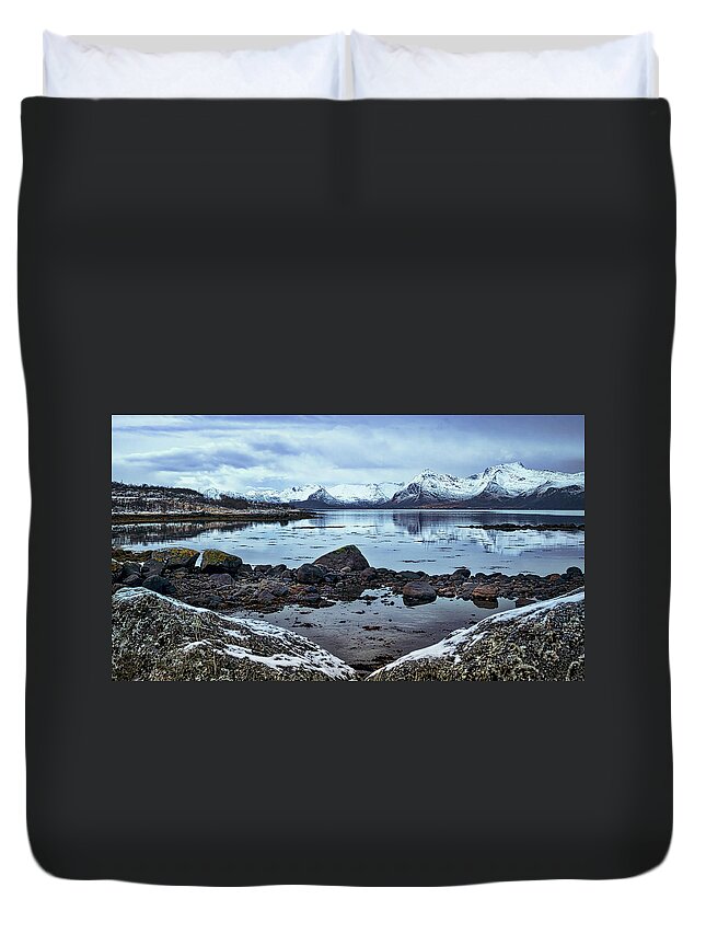 Norway Duvet Cover featuring the photograph Arctic Reflections #3 by Mark Llewellyn