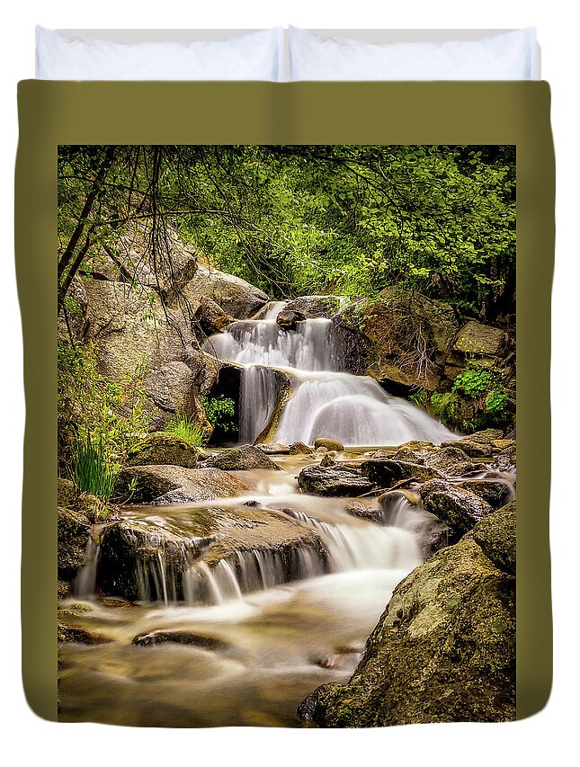 3falls Duvet Cover featuring the photograph 3 Falls by Bradley Morris