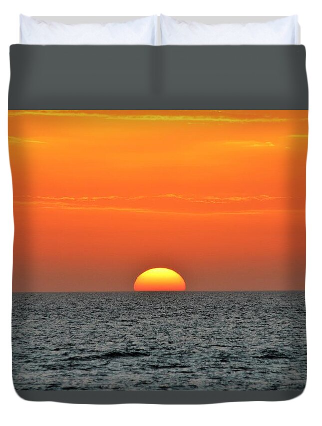  Duvet Cover featuring the photograph Naples Sunset #3 by Donn Ingemie