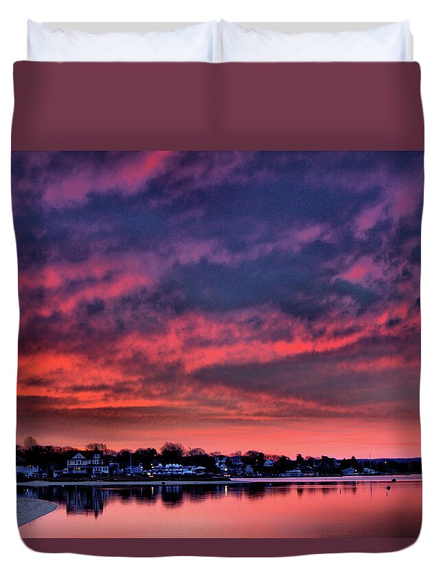 Sunrise Duvet Cover featuring the photograph Onset Bay Sunrise #3 by Bruce Gannon