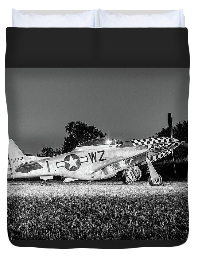 North American P 51 Mustang Duvet Cover featuring the photograph P-51D Mustang Contrary Mary #3 by Airpower Art