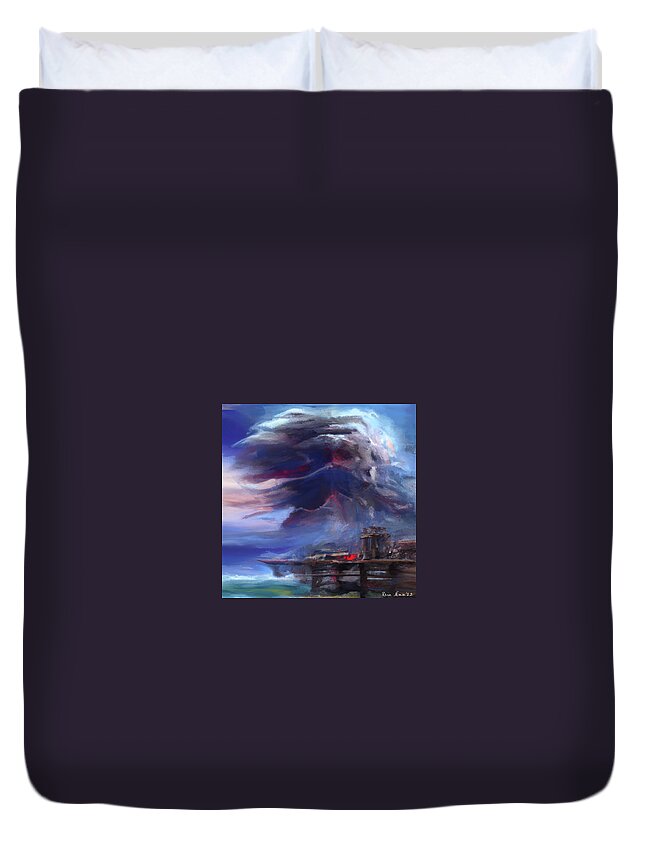  Duvet Cover featuring the digital art The Approaching Storm #3 by Rein Nomm