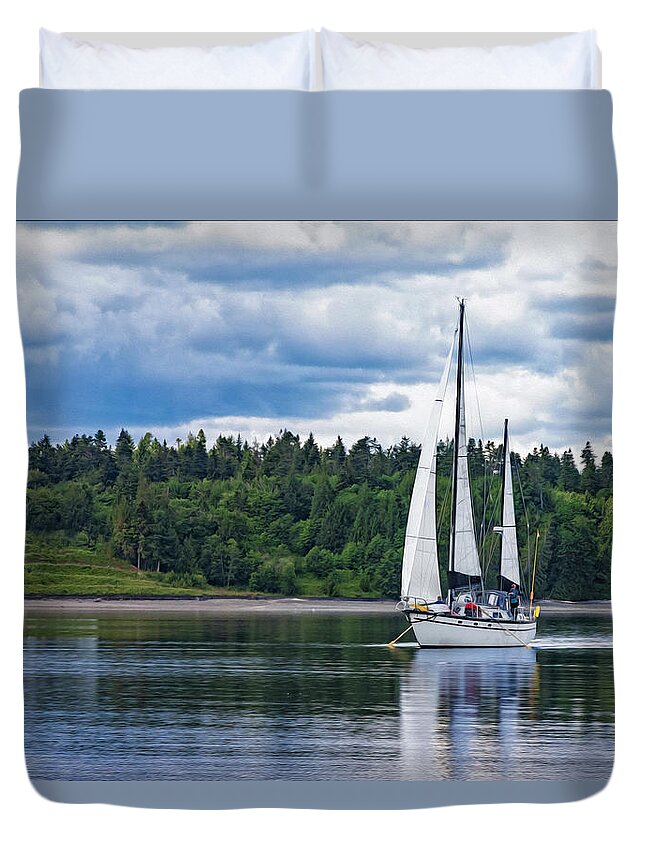 Oil Effect Duvet Cover featuring the photograph Tranquility #3 by Bruce Bonnett
