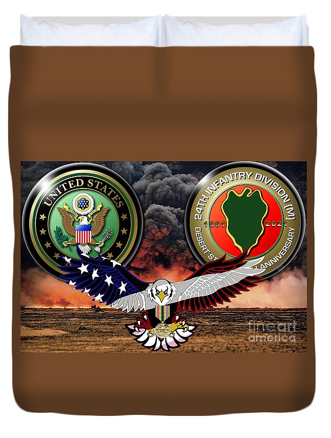 Desert Storm 30th Anniversary With The 24th Id(m) Duvet Cover featuring the digital art 30th DS Anniversary by Bill Richards