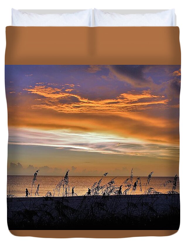  Duvet Cover featuring the photograph Naples Sunset by Donn Ingemie