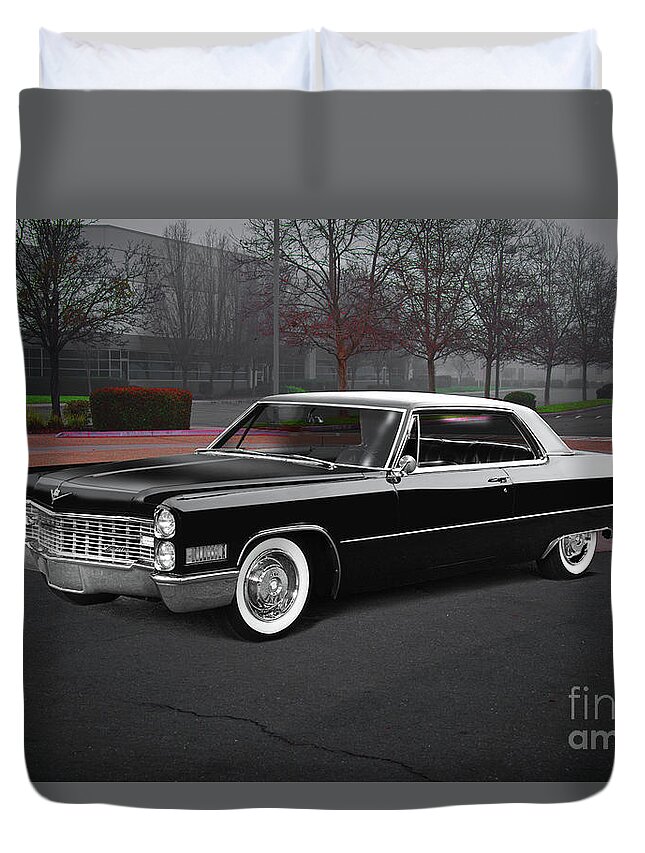 1966 Cadillac Coupe Deville Duvet Cover featuring the photograph 1966 Cadillac Coupe DeVille #4 by Dave Koontz