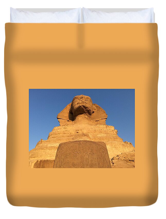 Giza Duvet Cover featuring the photograph Great Sphinx #4 by Trevor Grassi
