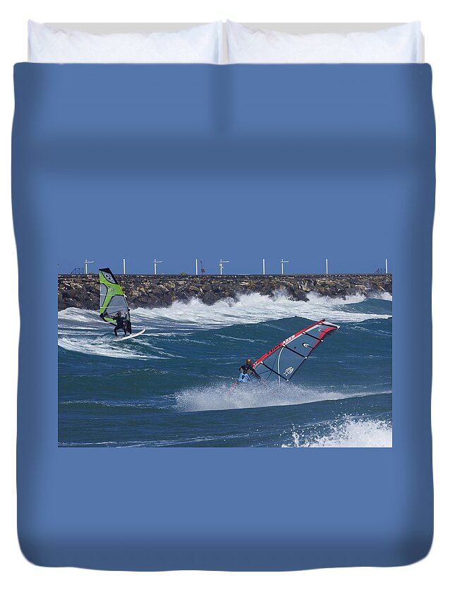 Waves Duvet Cover featuring the photograph Imperia. Maggio 2013. #5 by Marco Cattaruzzi