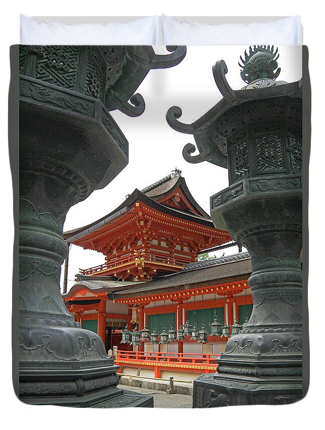Kasuga Taisha Shrine Duvet Cover featuring the photograph Kasuga Taisha Shrine - Nara, Japan #4 by Richard Krebs