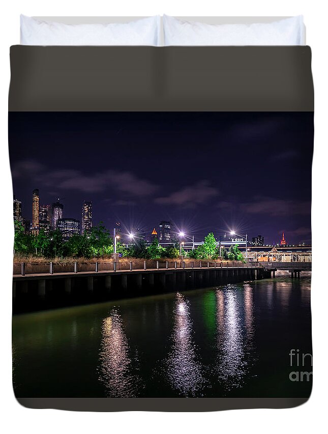 2019 Duvet Cover featuring the photograph Manhattan At Night #4 by Stef Ko