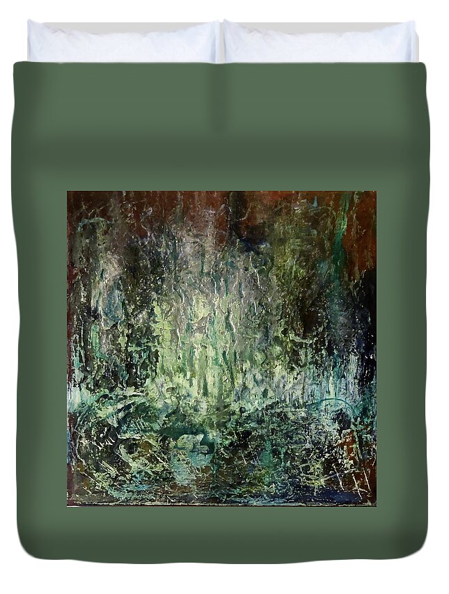  Duvet Cover featuring the painting Untitled #4 by Karen Lillard