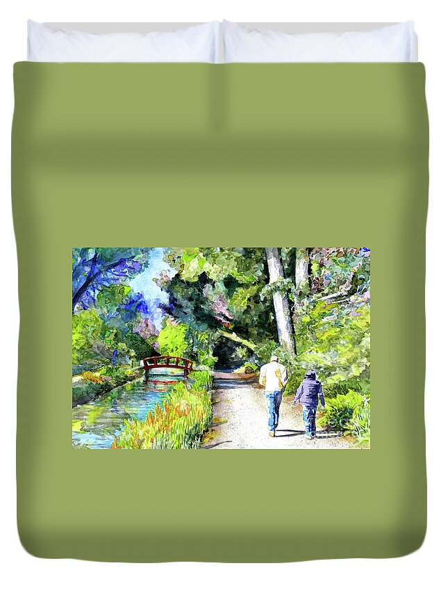 Placer Arts Duvet Cover featuring the painting #430 UC Davis Arboretum #430 by William Lum