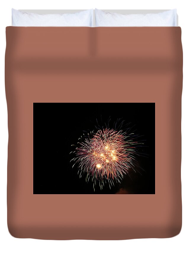 Fireworks Duvet Cover featuring the photograph Fireworks #46 by George Pennington