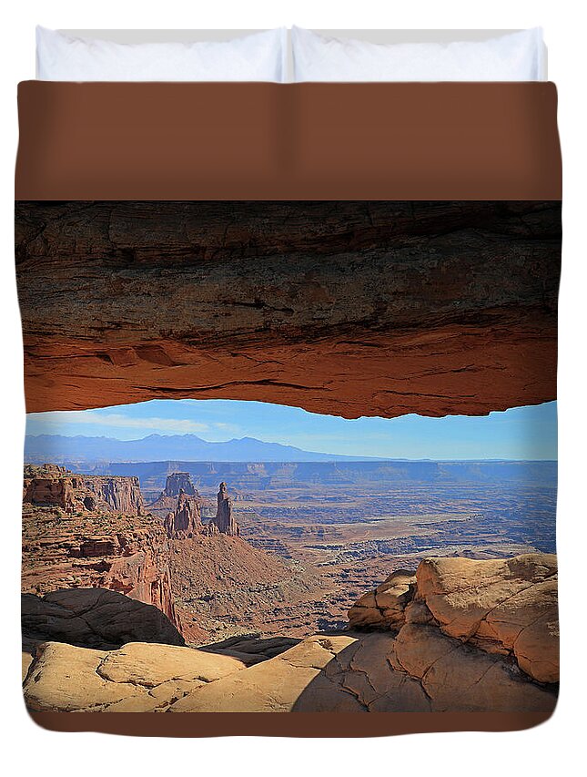 Canyonlands Duvet Cover featuring the photograph Canyonlands National Park - View from Mesa Arch #5 by Richard Krebs
