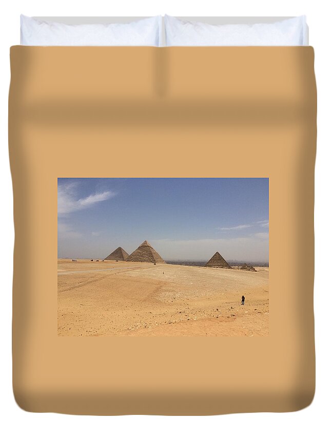 Giza Duvet Cover featuring the photograph Great Pyramid #5 by Trevor Grassi