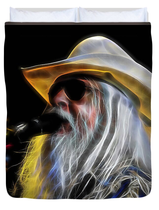Leon Russell Duvet Cover featuring the mixed media Leon Russell Collection #5 by Marvin Blaine
