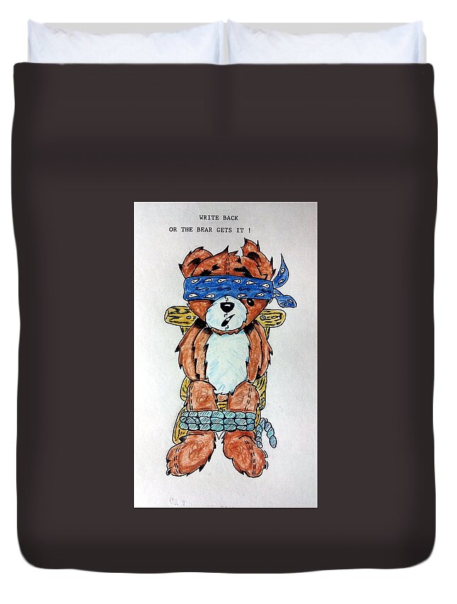 Black Art Duvet Cover featuring the drawing Untitled 5 by Joedee