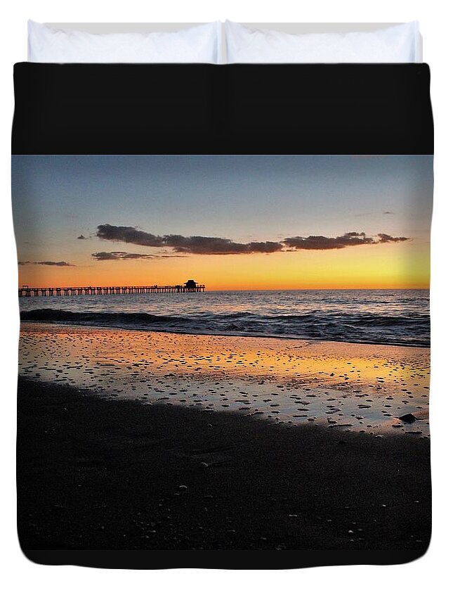  Duvet Cover featuring the photograph Naples Sunset #51 by Donn Ingemie