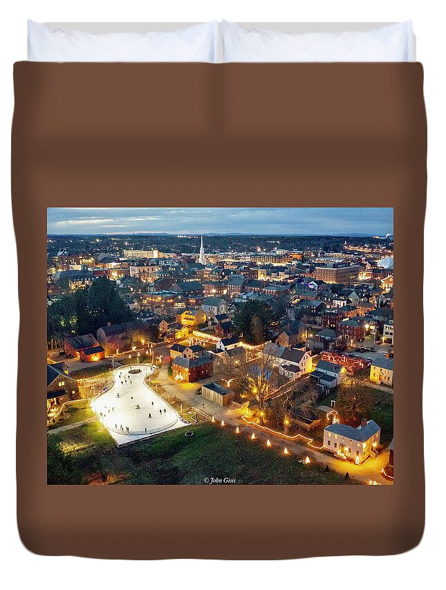 Duvet Cover featuring the photograph Portsmouth by John Gisis