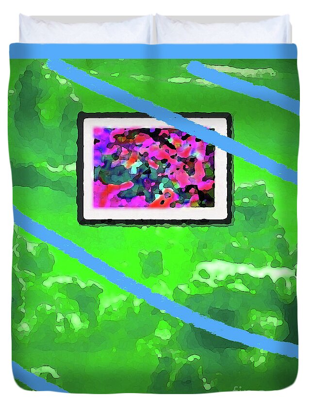 Walter Paul Bebirian: The Bebirian Art Collection Duvet Cover featuring the digital art 6-22-2011habcd by Walter Paul Bebirian
