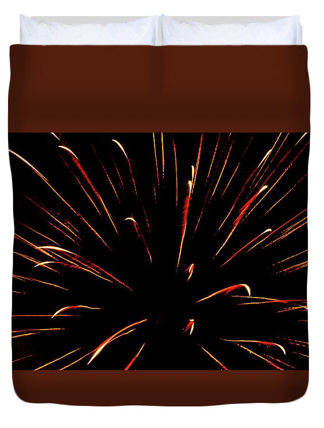 Fireworks Romeoville Duvet Cover featuring the photograph Fireworks in Romeoville, Illinois #6 by David Morehead