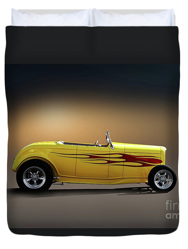 1932 Ford Hiboy Roadster Duvet Cover featuring the photograph 1932 Ford HiBoy Roadster #66 by Dave Koontz