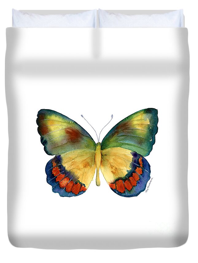 Bagoe Butterfly Duvet Cover featuring the painting 67 Bagoe Butterfly by Amy Kirkpatrick