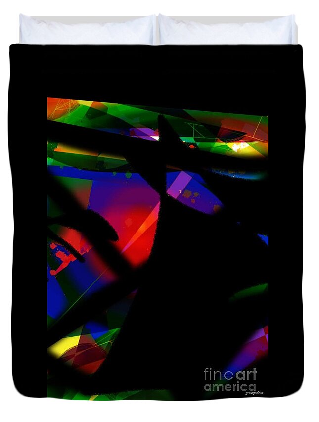 Homepage Duvet Cover featuring the digital art Abstract #7 by Yvonne Padmos