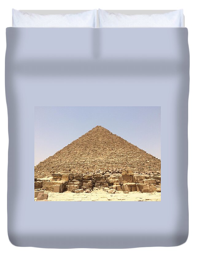 Giza Duvet Cover featuring the photograph Great Pyramids #7 by Trevor Grassi