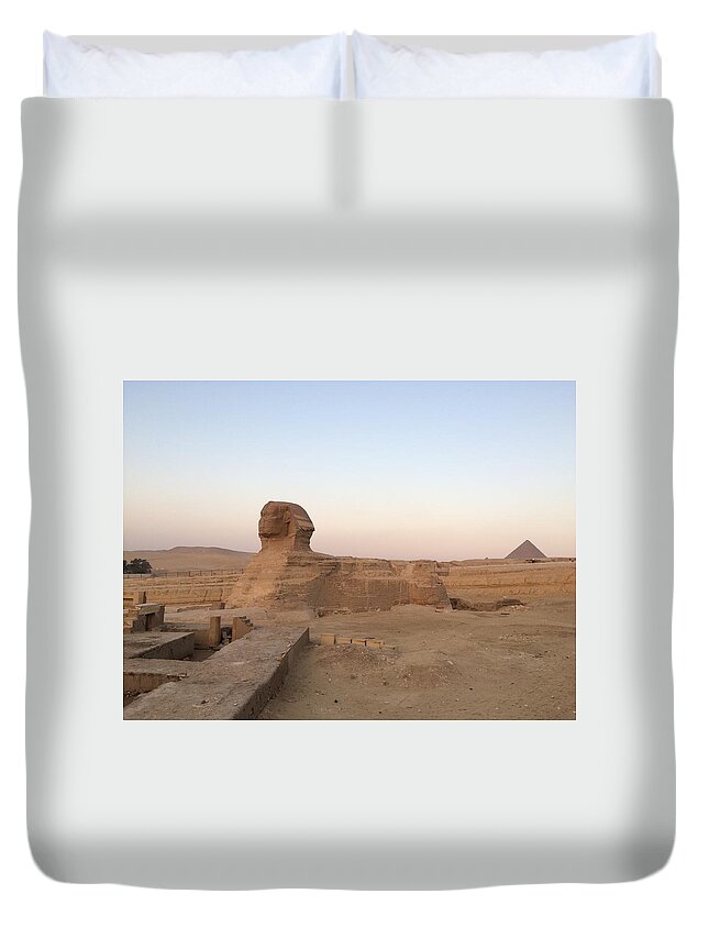 Giza Duvet Cover featuring the photograph Great Sphinx #7 by Trevor Grassi