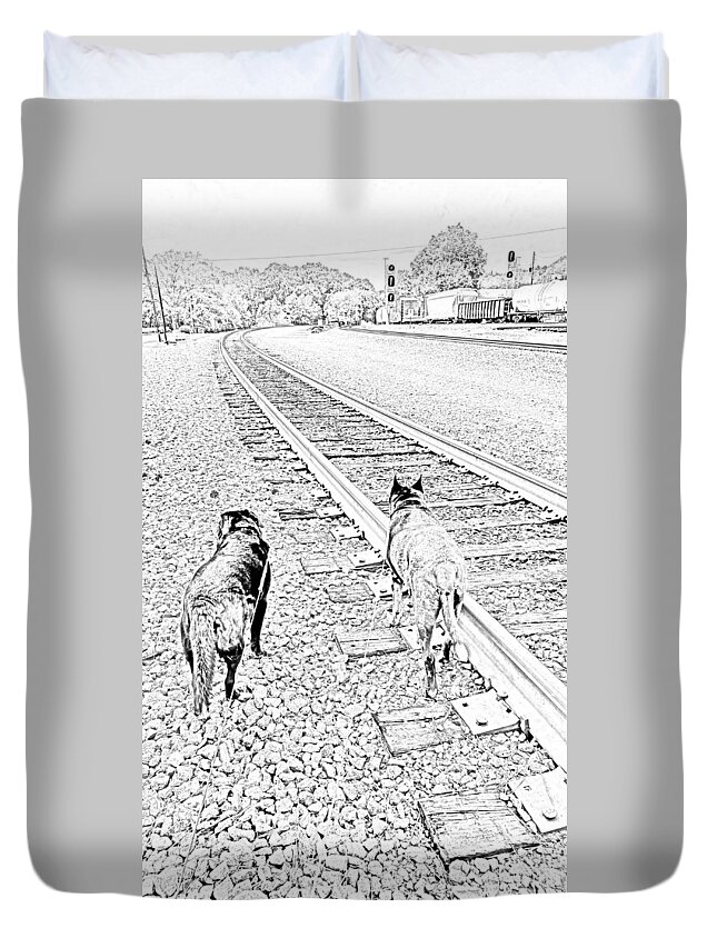 Irondale Train Viewing Platform Irondale Alabama Duvet Cover featuring the photograph Irondale Train Viewing Platform #7 by Kenny Glover