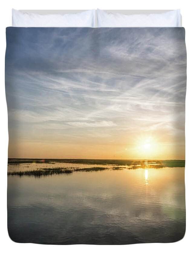 Travel Duvet Cover featuring the photograph Hunting island south carolina beach scenes #78 by Alex Grichenko