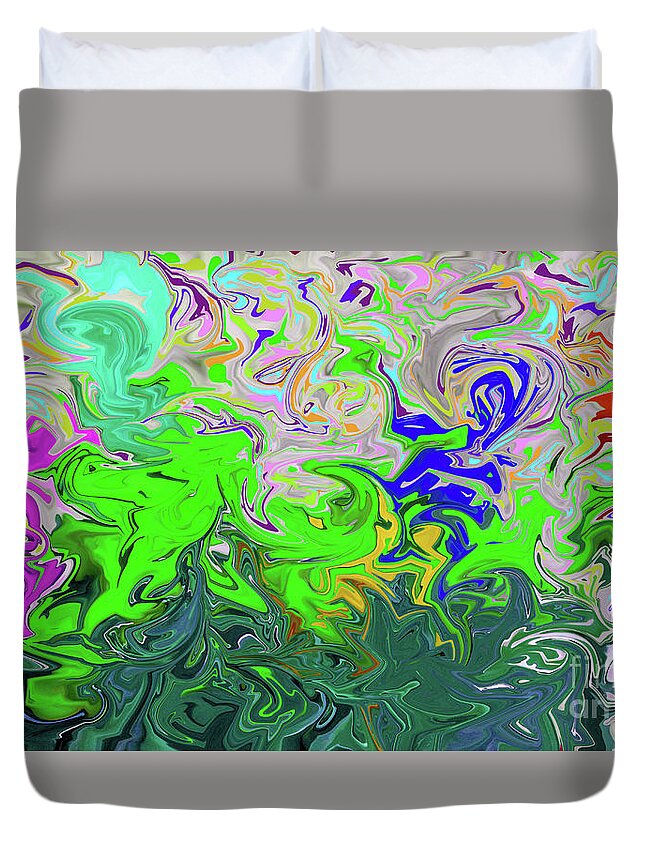 Walter Paul Bebirian: The Bebirian Art Collection Duvet Cover featuring the digital art 8-22-2012abcdefghijklmnopqr by Walter Paul Bebirian