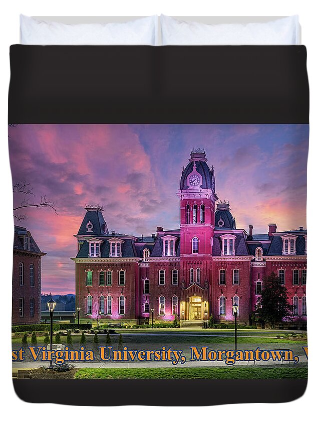 Graduation Duvet Cover featuring the photograph Woodburn Hall at West Virginia University in Morgantown WV #8 by Steven Heap