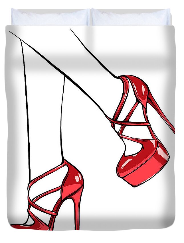 How to draw high heels from a three quarter view step by step?