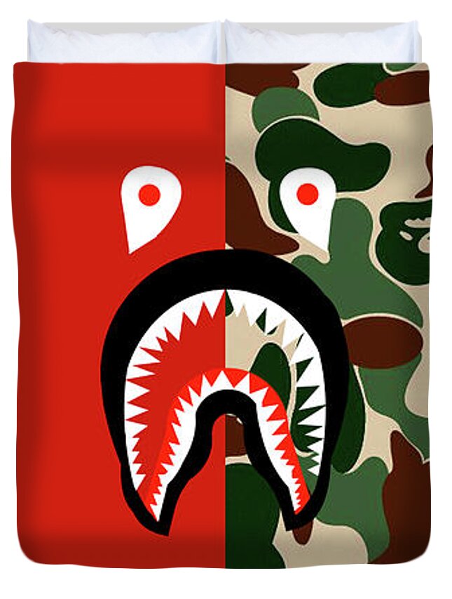Shark Camo Throw Pillow by Bape Collab - Fine Art America