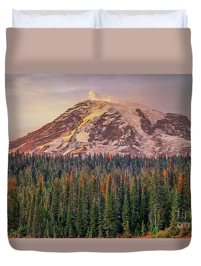 Sunset Duvet Cover featuring the photograph A Beautiful Sunset by Dheeraj Mutha