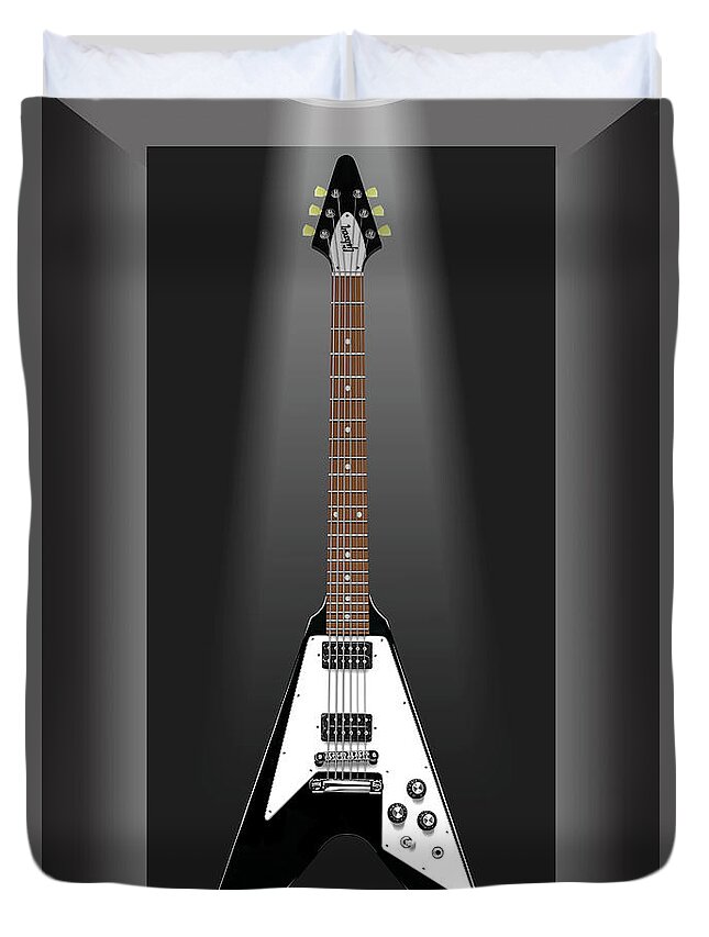 Electric Guitar Duvet Cover featuring the photograph A Classic Guitar in a Box 13 by Mike McGlothlen
