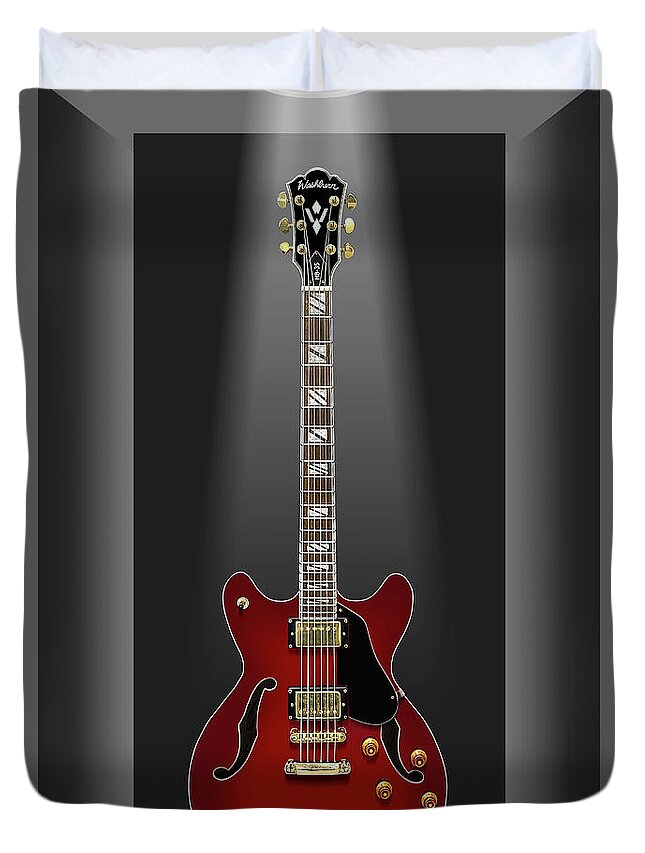 Electric Guitar Duvet Cover featuring the photograph A Classic Guitar in a Box 15 by Mike McGlothlen