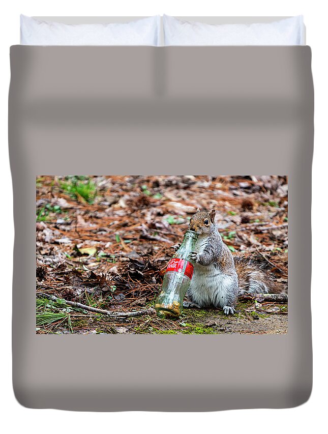 Bottle Duvet Cover featuring the photograph A Coke and a Smile by Todd Tucker