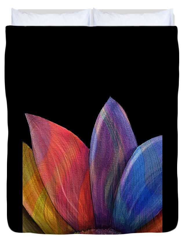 Abstract Duvet Cover featuring the digital art A Daisy's Elegance - Abstract by Ronald Mills