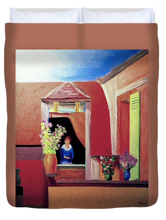 Italy Duvet Cover featuring the painting A Dawn in Tuscany by Bill OConnor