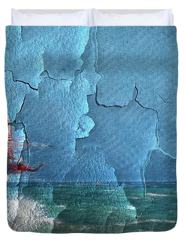 Wind Surf Duvet Cover featuring the photograph A day of wind surfing by Al Fio Bonina
