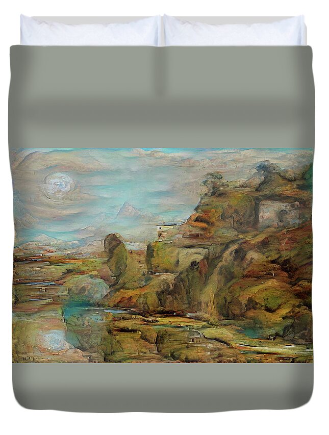 Gan Duvet Cover featuring the digital art A dream of Perth by Jeremy Holton
