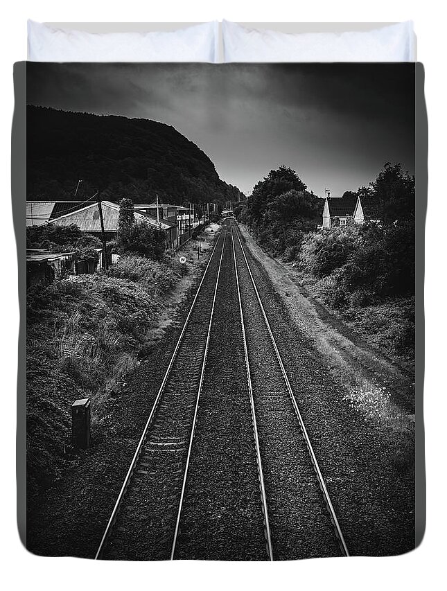 Railway Duvet Cover featuring the photograph A Gloom with a View by Gavin Lewis