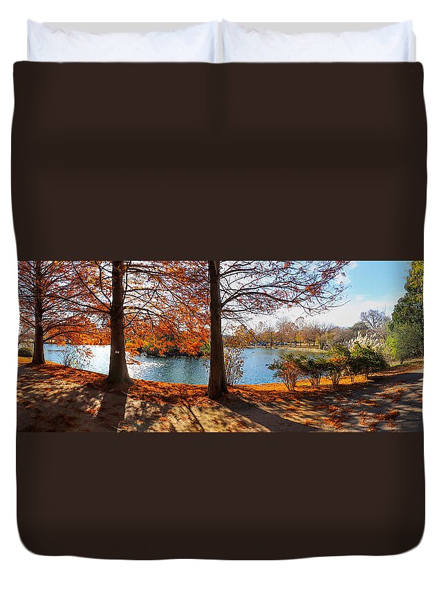 Autumn Duvet Cover featuring the photograph A Gorgeous Autumn Day at Centennial Park by Marcus Jones